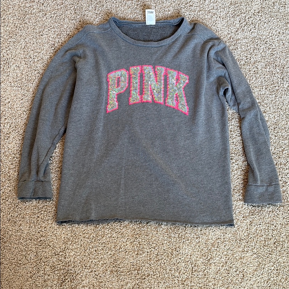 Gray womens Shirt with Pink Lettering